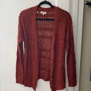 Kohl's Women's Rust Open-Knit Cardigan